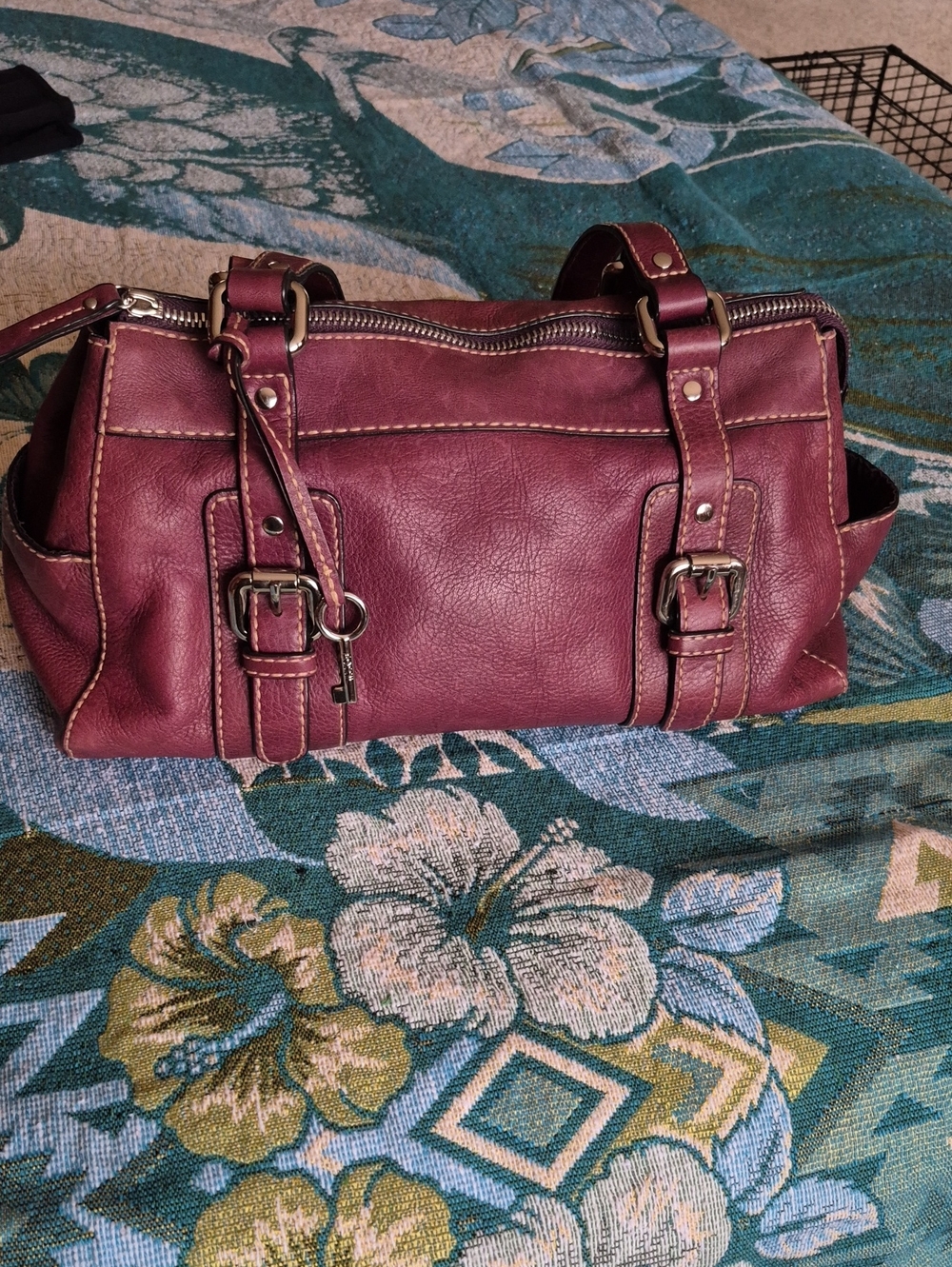 Fossil Burgundy Leather Hobo